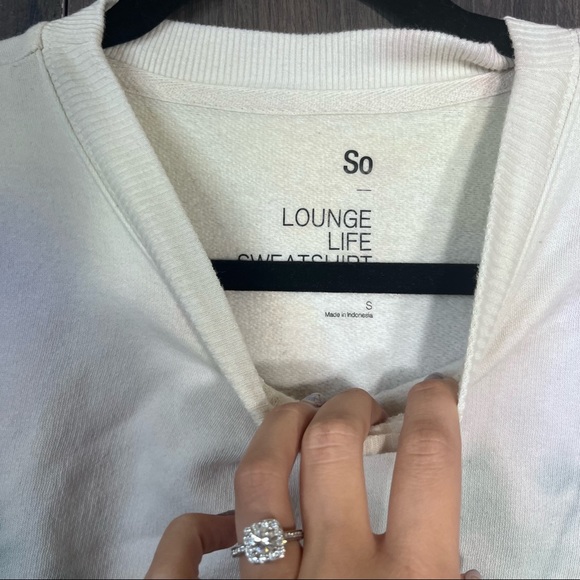 ₽💙2/$40💙SO Lounge Life Crew Neck Tie Dye Printed Oversize Sweatshirt Sz Small - Picture 6 of 16